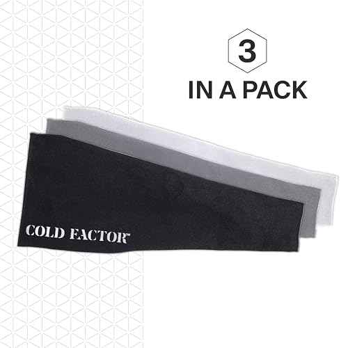 COLD FACTOR Instant Cooling Headbands for Women & Men 3 Pack | Advanced Evaporative Comfort for Sports & Outdoor | UPF 50+ Protection | Ideal for Fitness, Hiking, Yoga, Sweat Band, & Running