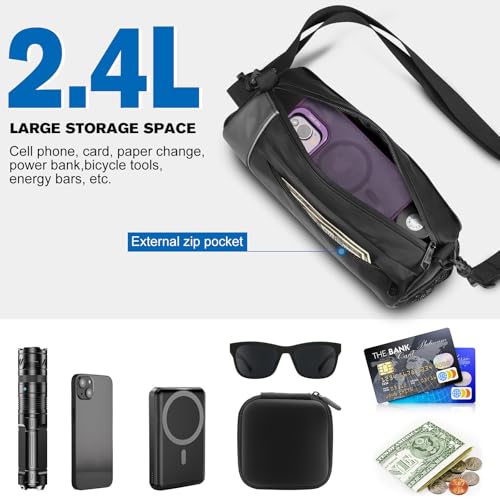 FINPAC Waterproof Bike Handlebar Bag with Gray and Black Variations - 2.4L Storage