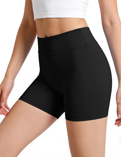 Girls Athletic Shorts 3-Pack for Kids 9-10 Years Black Gymnastics Cheer Sportswear Variation