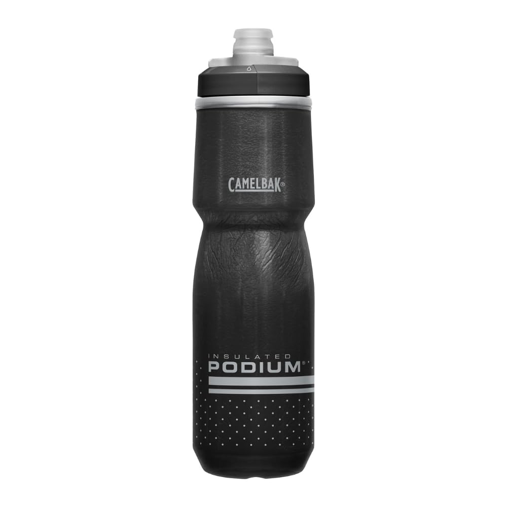 CamelBak Podium Chill Insulated Bike Squeeze Water Bottle, Cold Retention for Cycling, 24oz, Black