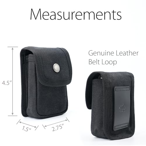 Small EDC Belt Pouch with Snap Closure - Waxed Canvas Holster for Hiking Camping Fishing