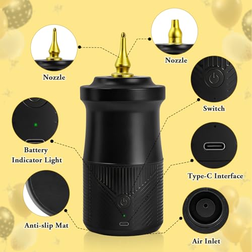 IDIDAN Electric Balloon Pump Portable Inflator for Party Decorations Black