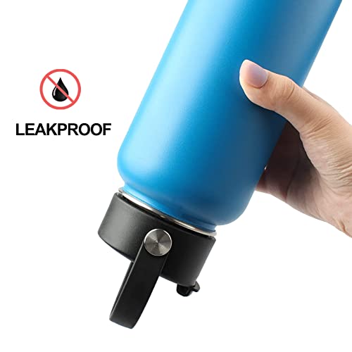 No.1 Black Hydro Flask Wide Mouth Lid Replacement with Flip & Strap - Leak-Proof