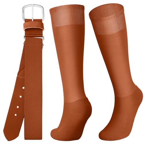 Texas Orange Baseball Belt and Socks Combo for Youth & Adults - Zhanmai