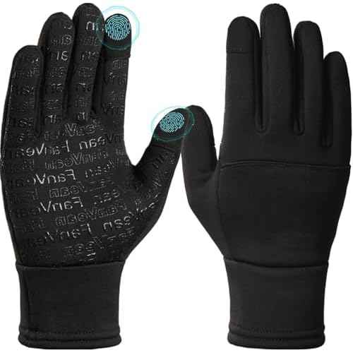 Winter Gloves Men Women Cold Weather: Thermal Waterproof Windprof Touchscreen for Runing Cycling Ski Hiking - Black