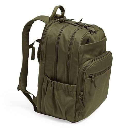 Vera Bradley Women's Cotton XL Campus Backpack, Climbing Ivy Green, One Size