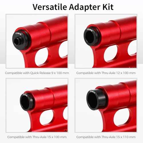 Bicycle Quick Release Front Fork Mount - Thru Axle Carrier Bike Fork Rack Block with 4 Adapters, Car Roof or Trunk Installation Bike Stand Holder for Car Truck Van