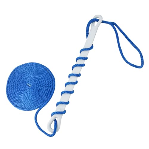 Blue 3/8-Inch x 20-Foot Marine Dock Line with Eyelet & Snubber - 1920lbs