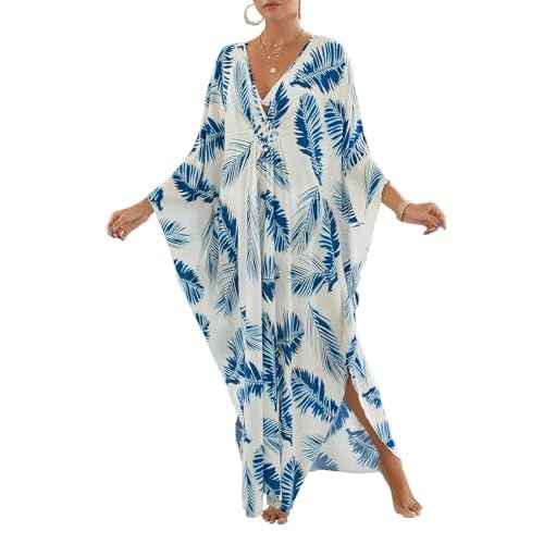 Women Animal Print Kaftan Dresses Plus Size Swimsuit Coverup 2025 Summer Bathing Suit Caftan Loungewear Beach Dress