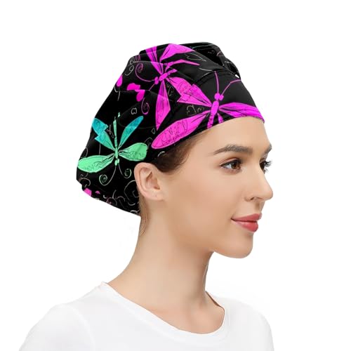 Adjustable Working Cap with Button, Sweatband & Tie Back - Multi Color (Variation of THIS listing: Multi 1)