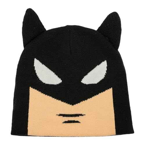 Popfunk Official Batman Face Adult Knit Beanie - Unisex for Men and Women, Black