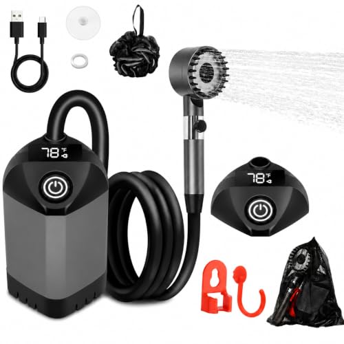 Rechargeable Portable Shower for Camping with 7800mAh Battery and Adjustable Spray