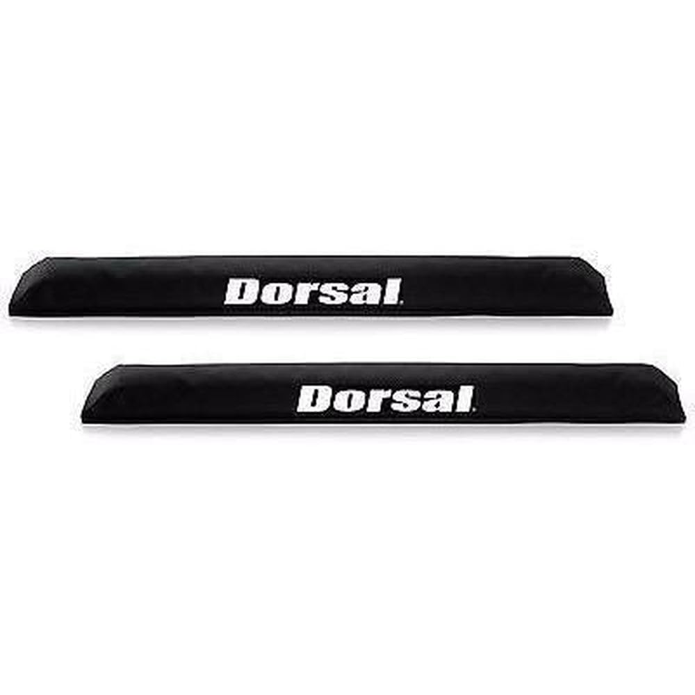 DORSAL Aero Roof Rack Pads for Factory (Narrow) Crossbars - Pack of 2 for Surfboards Kayaks Sups Snowboards Polyester 20" Inch OEM Aero Bars Black