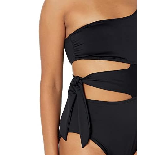 La Blanca Women's One Piece Swimsuit Cutout Single Shoulder Tummy Control Island Goddess Bathing Suit