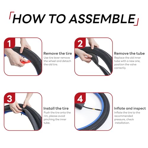 27x1 1/4-1 3/8 Bike Tube - Replacement Bicycle Inner Tube for Mountain & Road Bikes