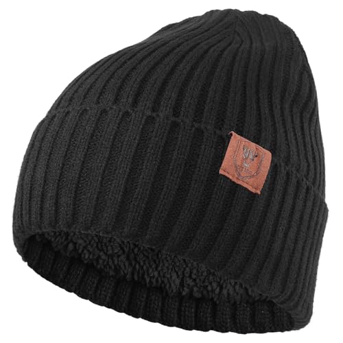 OZERO Knit Beanie Winter Hat, Thermal Thick Polar Fleece Snow Skull Cap for Men and Women