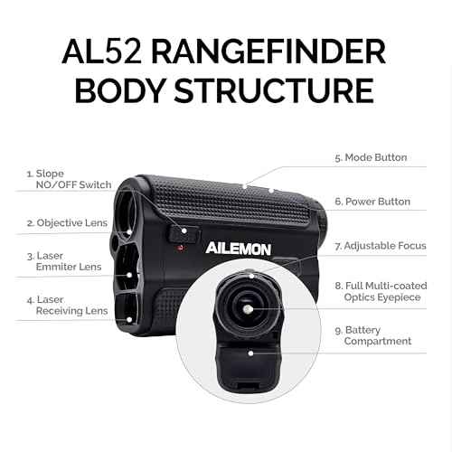 Golf Laser Rangefinder Hunting Range Finder 900Y Fast Focus High-Precision Continuous Scan Flag Pole Locking Vibration Function Slope Mode Range Finder