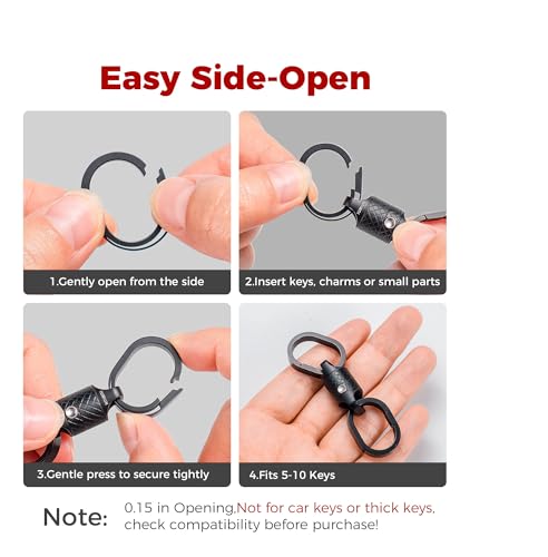 Glossy Black Quick Release Magnetic Keychain - Detachable Magnet Key Chain