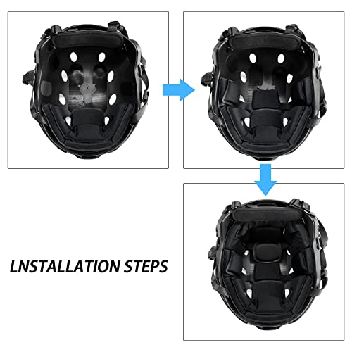 Universal Tactical Helmet Pads - Black Replacement Foam Inserts for ACH, MICH Helmets