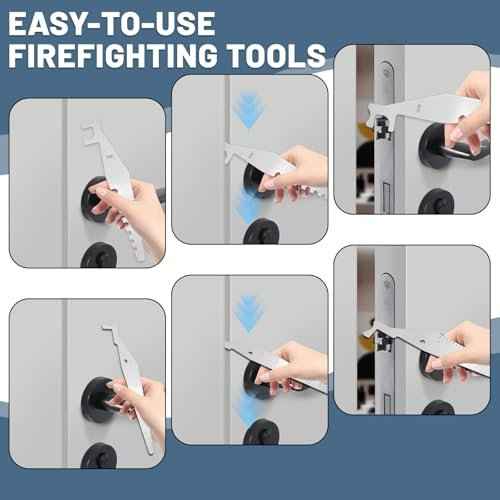 6Pcs Firefighting Tools, Multipurpose Leverage Tools, Spring Steel Multitools Pry Tool Set