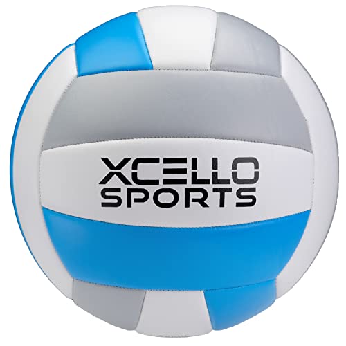 6 Pack Volleyballs with Pump - Pink/Blue and Grey/Blue, Standard Size