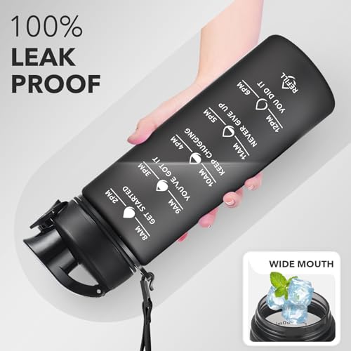 Enerbone 24oz Water Bottle - Black Chocolate Leakproof Toxin-Free Sports Hydration with Straw