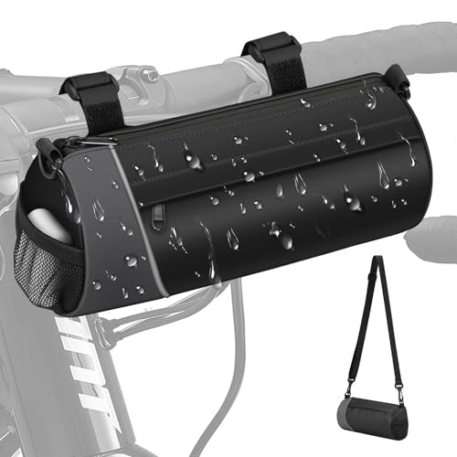 FINPAC Waterproof Bike Handlebar Bag with Gray and Black Variations - 2.4L Storage