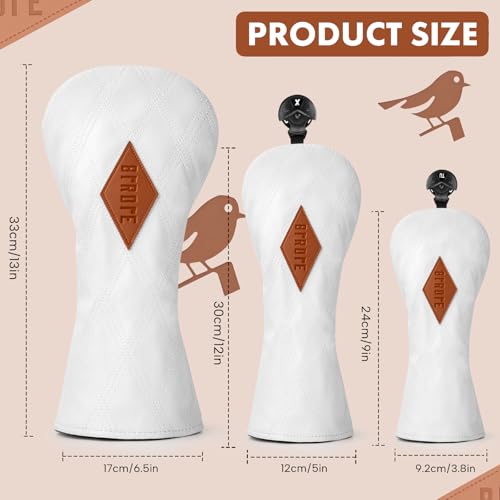 Golf Headcover for Driver - Premium Leather, Embroidery, 1 Piece - Acebirdie