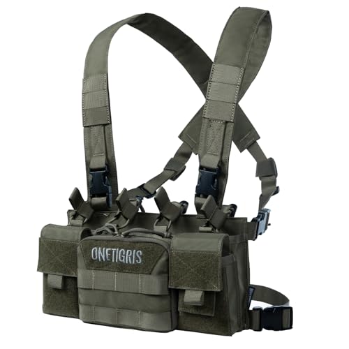 ONETIGRIS Chest Rig Dangler Pouch for Hunting Shooting Hiking - Green