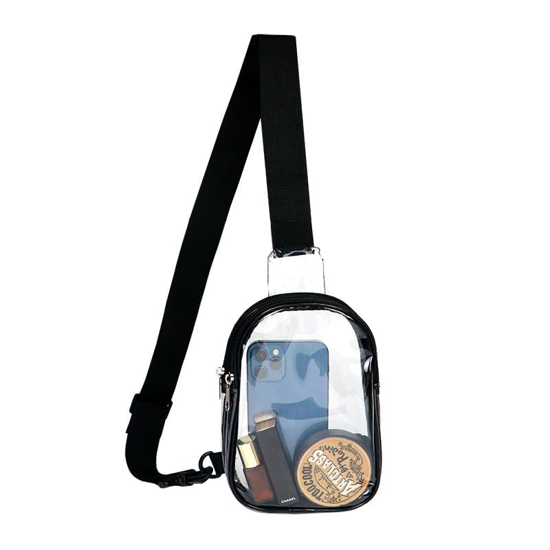 Clear Stadium Approved Bag for Sports Events and Concerts - Adjustable Crossbody Fanny Pack