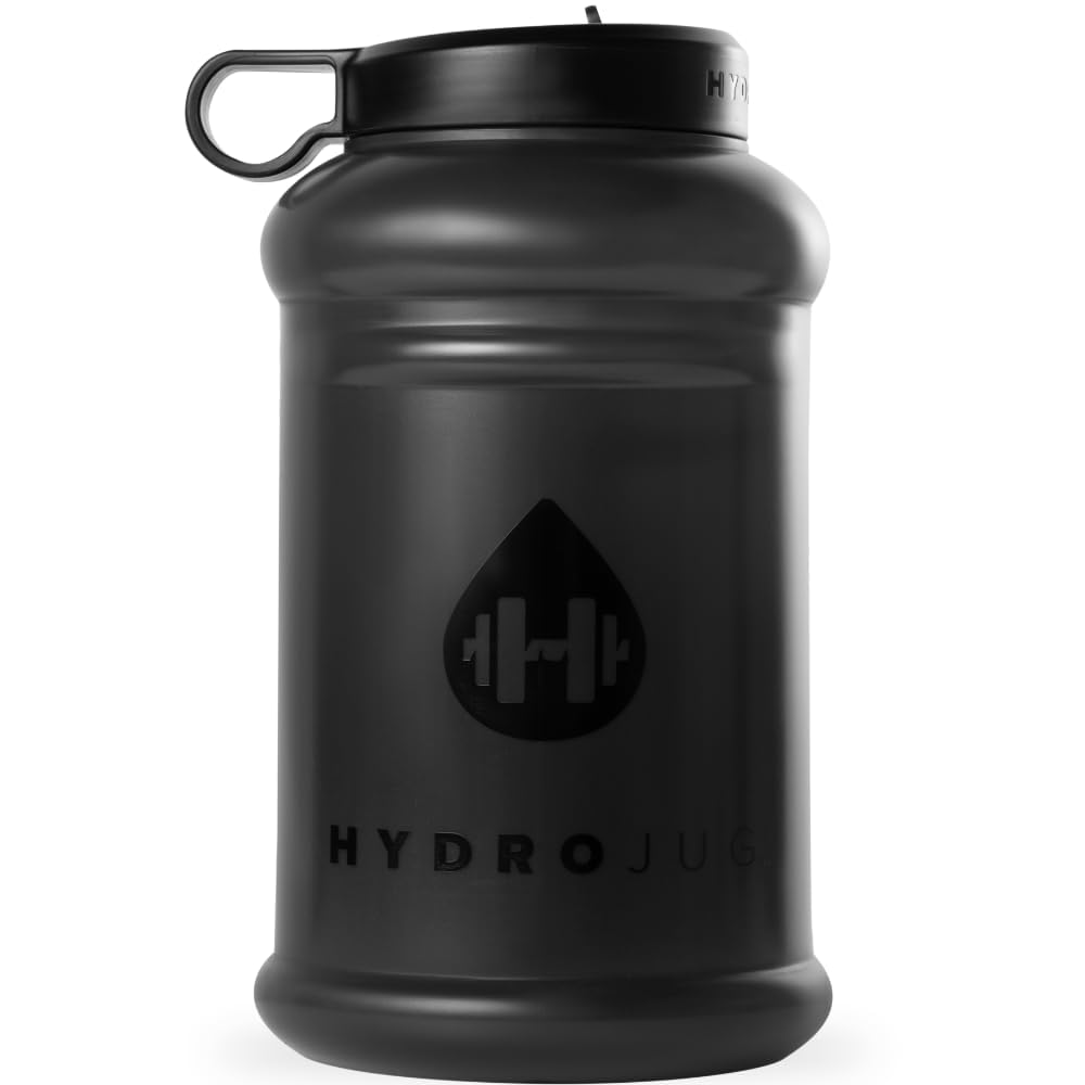 HydroJug Pro 73 oz Plastic Water Jug with Handle & Flip Straw, Black