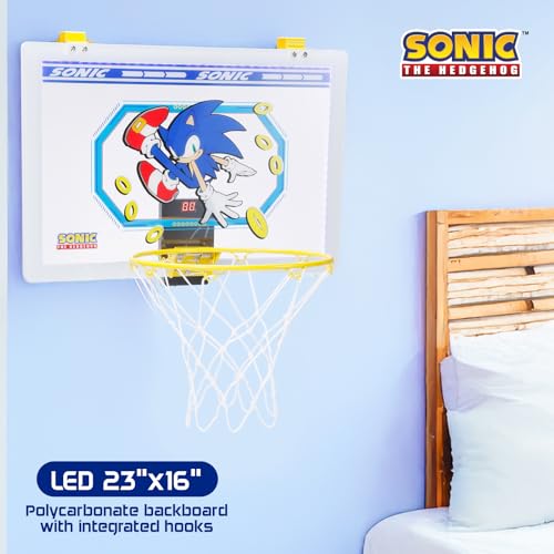Sonic - Basketball Hoop, Adjustable Height, Durable Backboard & Sturdy Base for Kids, Teens, and Family Fun, Portable System for Outdoor Play