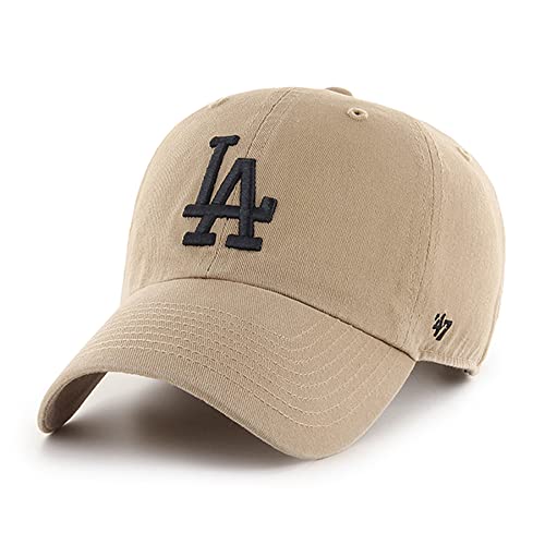 47 Los Angeles Dodgers Clean Up Dad Hat Adjustable Baseball Cap - Khaki/Black