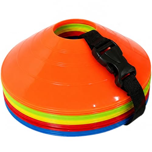 Flexible Soccer Cones Set of 25-60 with Mesh Bag for Sports Training