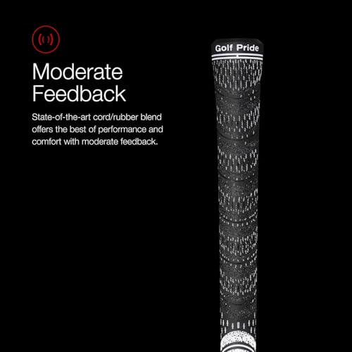 Golf Pride MCC Golf Club Grip - All-Weather Hybrid Grip - Brushed Cotton Cord & Pebbled Texture - Moisture-Wicking Technology - White
