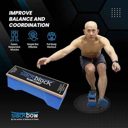 SlackBow SlackBlock Athletic Balance Trainer ? Improve Balance, Stability, and Athletic Performance ? Condition Your Body and Prevent Injury - Compact and Portable