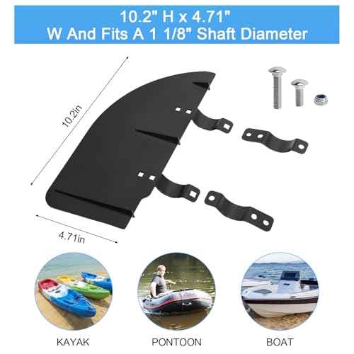 Trolling Motor Rudder, Boat Rudder Kit, Trolling Motor Accessories, Boat Rudder, Fits Most 24-55 Thrust Trolling Motors, Boat Rudder for Pontoon Fishing Kayak Canoe Jon Boat