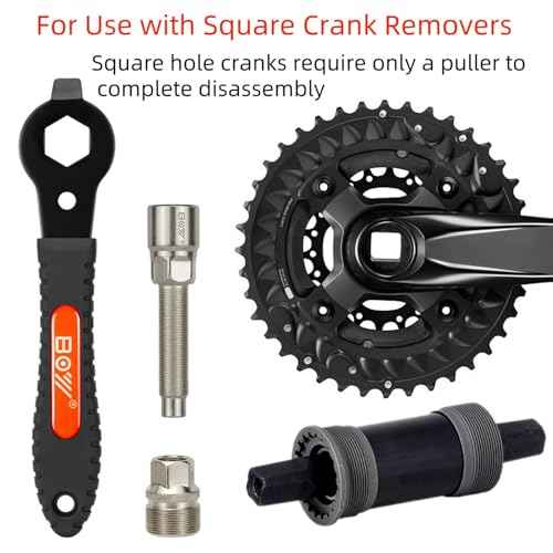 Bike Crank Puller Tool Set, Bicycle Square Crank Remover Kit with Allen Wrench Square Taper, Spline, Compatible with ISIS Drive & Octalink Cranks Arm