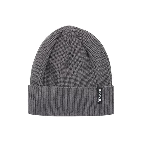 Hurley Men's Cuffed Beanie - Classic Midweight Loose Knitted Winter Hat for Men