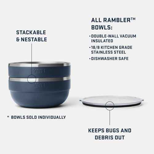 YETI Rambler Bowl, Vacuum Insulated, Stackable and Nestable Stainless Steel Bowl with Lid, 4.5 Quart, Cape Taupe