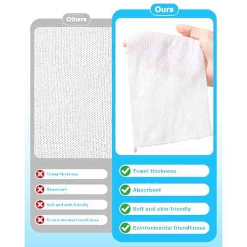 100 PCS Compressed Towels Disposable Washcloths Compressed Towel tablets Portable Compressed paper Towels Thicken the Towel Suitable for Outdoor Camping at home