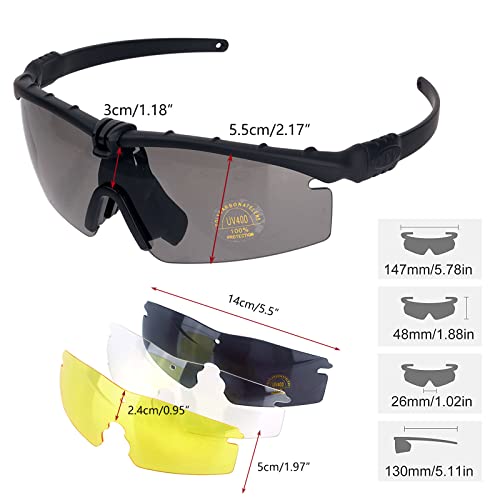 Black Sports Goggles with Anti-Fog Glasses and 3 Interchangeable Lenses - ToopMount