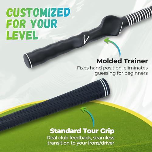Golf Rope Swing Trainer Black RH - Improve Speed Tempo & Flexibility
