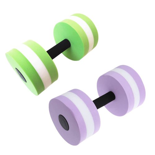 Toddmomy Eva Foam Water Floating Dumbbells for Pool Aquatic Swim Weights Barbell Hand Bar Water Aerobics Dumbbells