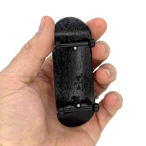 Teak Tuning 34mm Prodigy Prolific Complete Fingerboard - All Blacks | 34mm x 97mm Handmade Wood Veneer Deck | Upgraded O-Ring Tuning | 100D Polyurethane Wheels | Steel Locknuts
