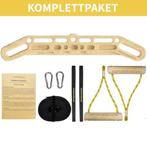 POWER GUIDANCE Wooden Hangboard, Portable Climbing Training Board, Enhances Finger Grip Strength for Indoor and Outdoor Use
