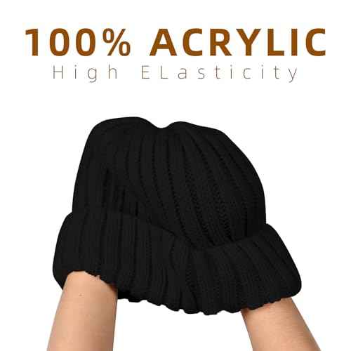 ZOORON 1&2 Winter Beanie for Women Soft Warm Slouchy Knit Hat Ski Stocking Cuffed Cap