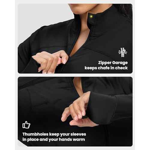 GYM RAINBOW Womens Zip Up Workout Jakcets Lightweight Slim Fit Running Athletic Jackets with Thumb Holes