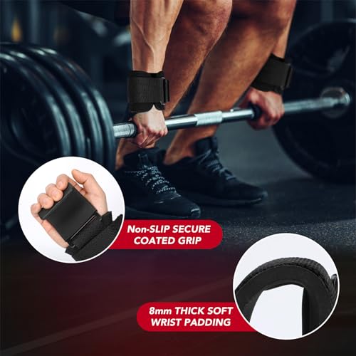 Heavy Duty Weight Lifting Hooks for Deadlift & Powerlifting - 2 Pack