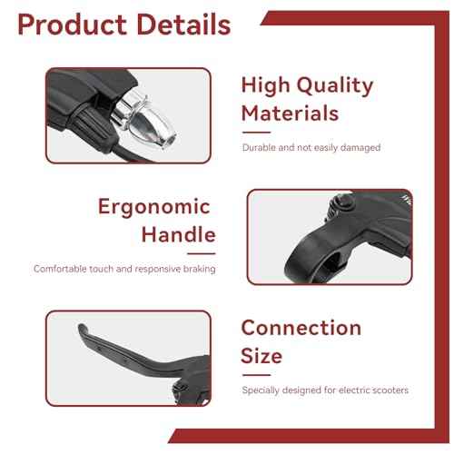 Waterproof 2 Wires Left & Right E-Bike Brake Lever, Electronic Brake Lever Handle Bar Grips E-Bike Replacement Parts for Electric Bicycle E-Bike Scooter